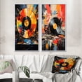 thumbnail image 1 of Designart "Retro Disc Popart Dreams II" Vinyl Records Framed Wall Art Set Of 2 - Multi-Color Fashion Framed Canvas Set For Living Room Decor, 1 of 6