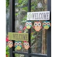 thumbnail image 5 of Wooden Owl Welcome Sign Front Door Decor Hanging Wall Art 12x7.75inch Decorative Hanging Sign (Green), 5 of 7