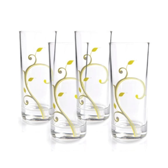 Precise Portions Portion Control Beverage Glasses (10oz, Set of 4) Lines and Thick Weighted Glasses
