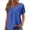Blue, variant on Women's Textured Jacquard Gathered Round Neck Loose Fit Casual Short Sleeve Shirts for Women, Soft Stretchy Summer Blouse Tshirts for Women