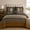 Brown and Black, variant on Boho Queen Size Comforter Set 8 Pieces, Green and Brown Striped Floral Soft Microfiber Bedding Bundle