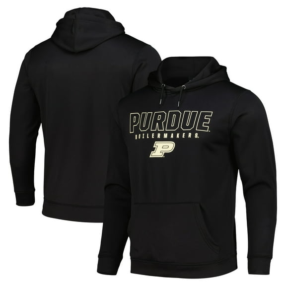 Men's Colosseum Black Purdue Boilermakers Blackout 3.0 Pullover Hoodie