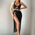 thumbnail image 2 of Yangnuo Womens Sexy Cutout High-Slit Lingerie Dress Women's Sleeveless Solid Color Metallic Ring Suspender Dress Lingerie, 2 of 5