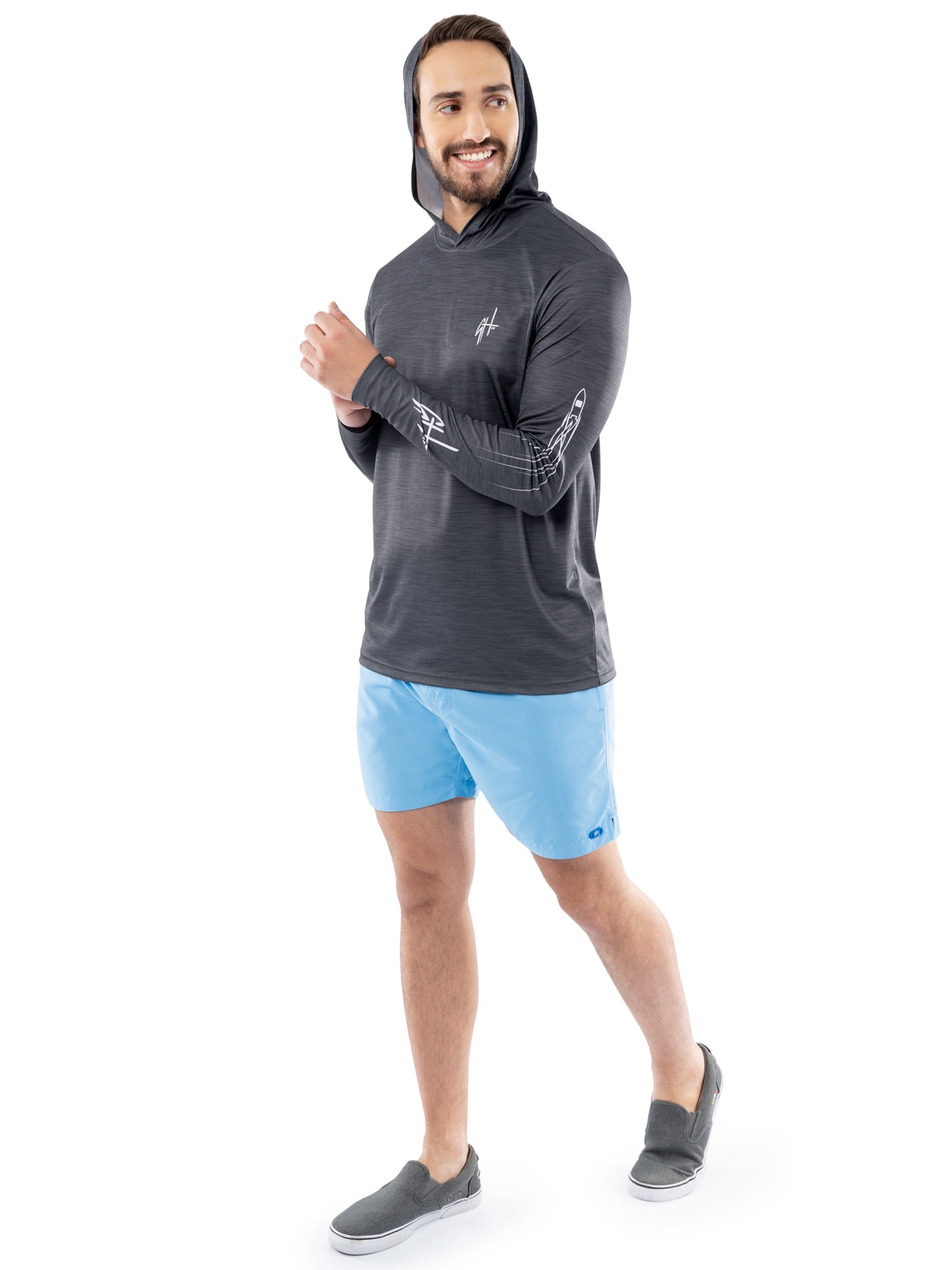 GH BY GUY HARVEY Men's Performance Long Sleeve Fishing Hoodie, Sizes S -3XL