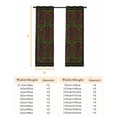 thumbnail image 6 of Vintage Red Roses Blackout Curtains for Bedroom, Abstract Art Floral Green Leaves Thermal Insulated Kitchen Drapes with Grommets, Light Blocking Window Treatment, 2 Panels 52" x 96", 6 of 7