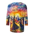 thumbnail image 4 of VKOYWKM Women's Halloween Shirts 3/4 Sleeve Funny Witch Graphic T Shirts Vintage Crew Neck Loose Fit Halloween Theme Blouses, 4 of 5