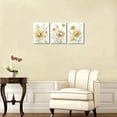 thumbnail image 5 of Flowers Canvas Wall Art Sunflower Canvas Pictures Abstract Watercolor Landscape Painting Rustic Yellow Botanical Artwork Prints for Living Room Bedroom Home Office Decor Framed 12" x 16"x 3 Pieces, 5 of 6