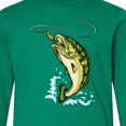 thumbnail image 4 of Inktastic Leaping Bass Fish Long Sleeve Youth T-Shirt, 4 of 5