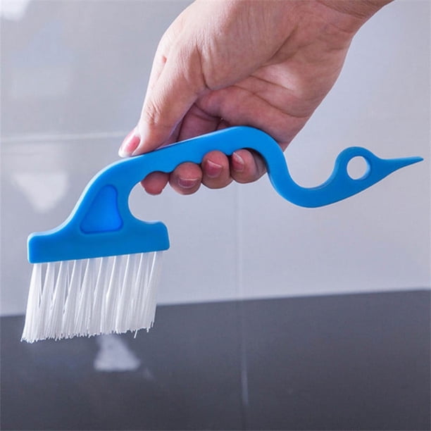 Herramientas de limpieza de ranuras de mano, cepillos de limpieza de rieles para puertas y ventanas, cepillos de limpieza para persianas de aire acondicionadoAzul5pcs