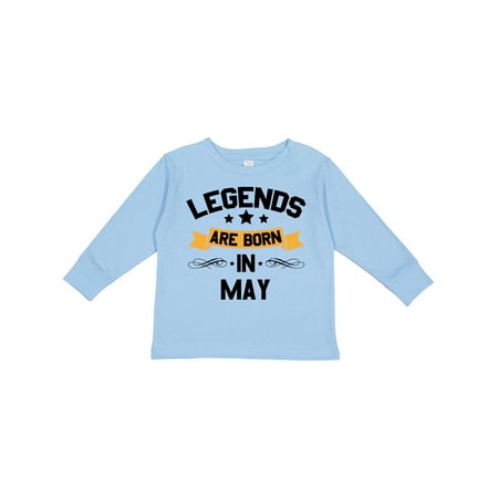 

Inktastic Legends Are Born in May Boys or Girls Long Sleeve Toddler T-Shirt