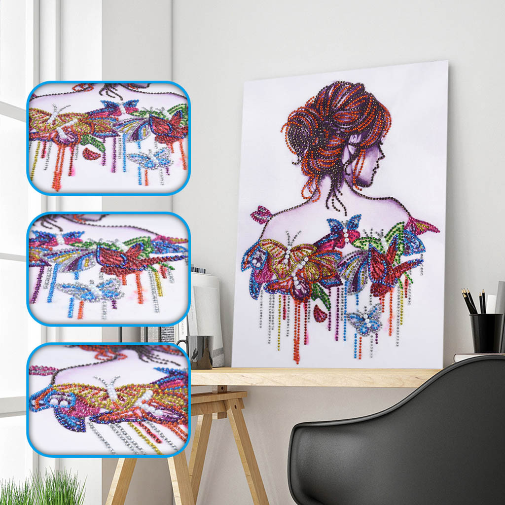 Special Shaped Diamond Painting girl 5D Partial Drill Cross Stitch Home decor ZN