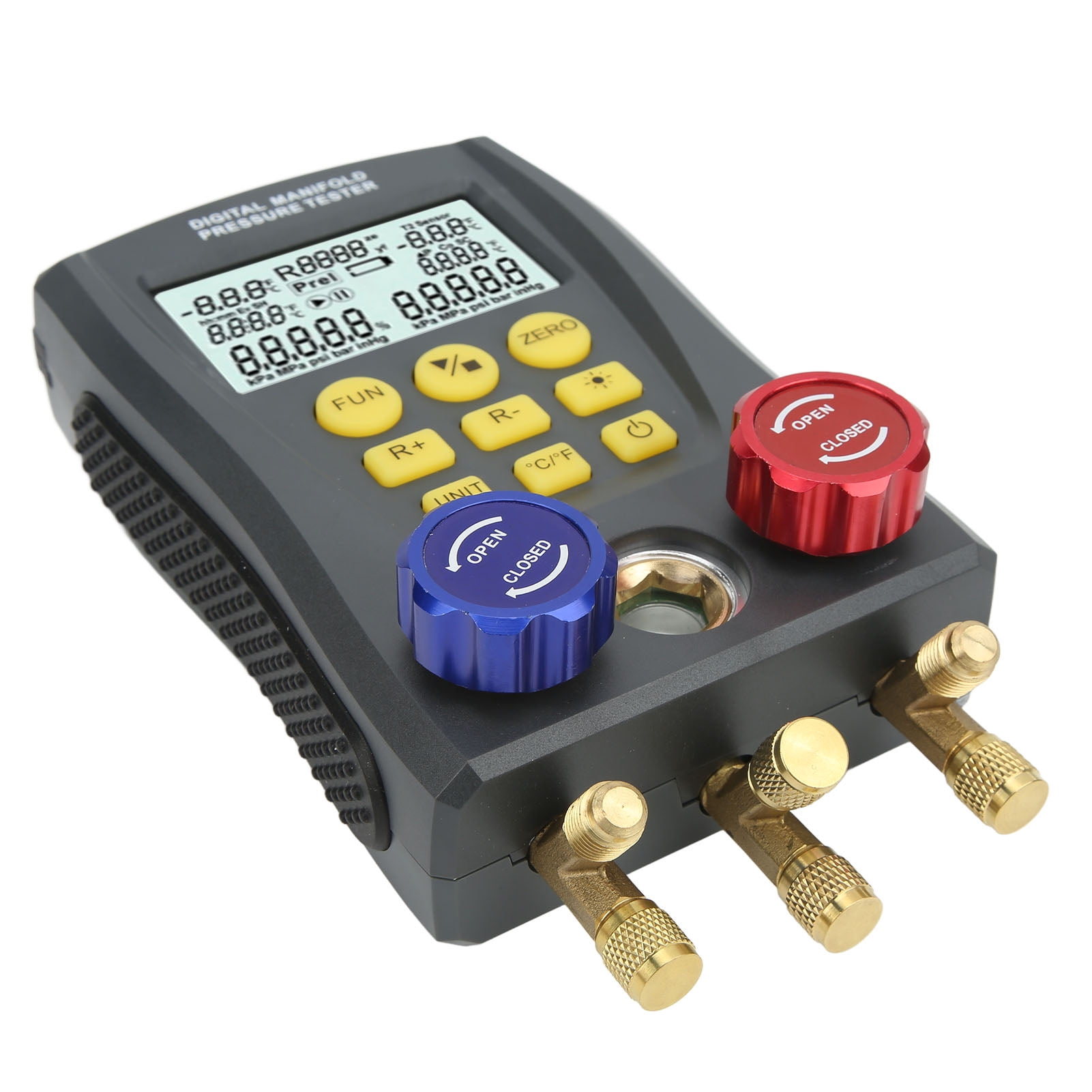 HVAC Digital Manifold Gauge, LCD Display Multi Functional Vacuum AC