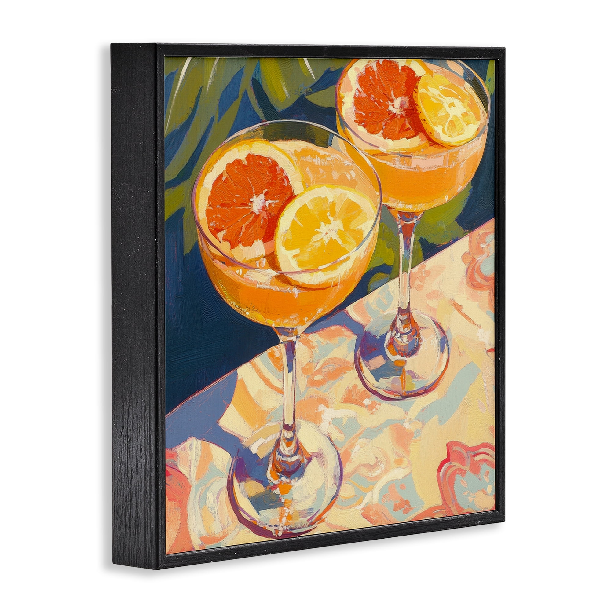 Stupell Industries Fruity Summer Cocktails Black Framed Giclee Art, design by Petal Prints Design