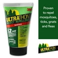 A tube of 3M Ultrathon Mosquito Repellent Cream with a label highlighting its proven efficacy against mosquitoes, ticks, gnats, and fleas, with a focus on DEET and Picaridin protection.