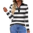 thumbnail image 2 of Women's Polo Shirt Long Sleeve Tops Collared Button Down Golf Tee Casual Spring Summer Work T Shirts Dark Gray L, 2 of 5