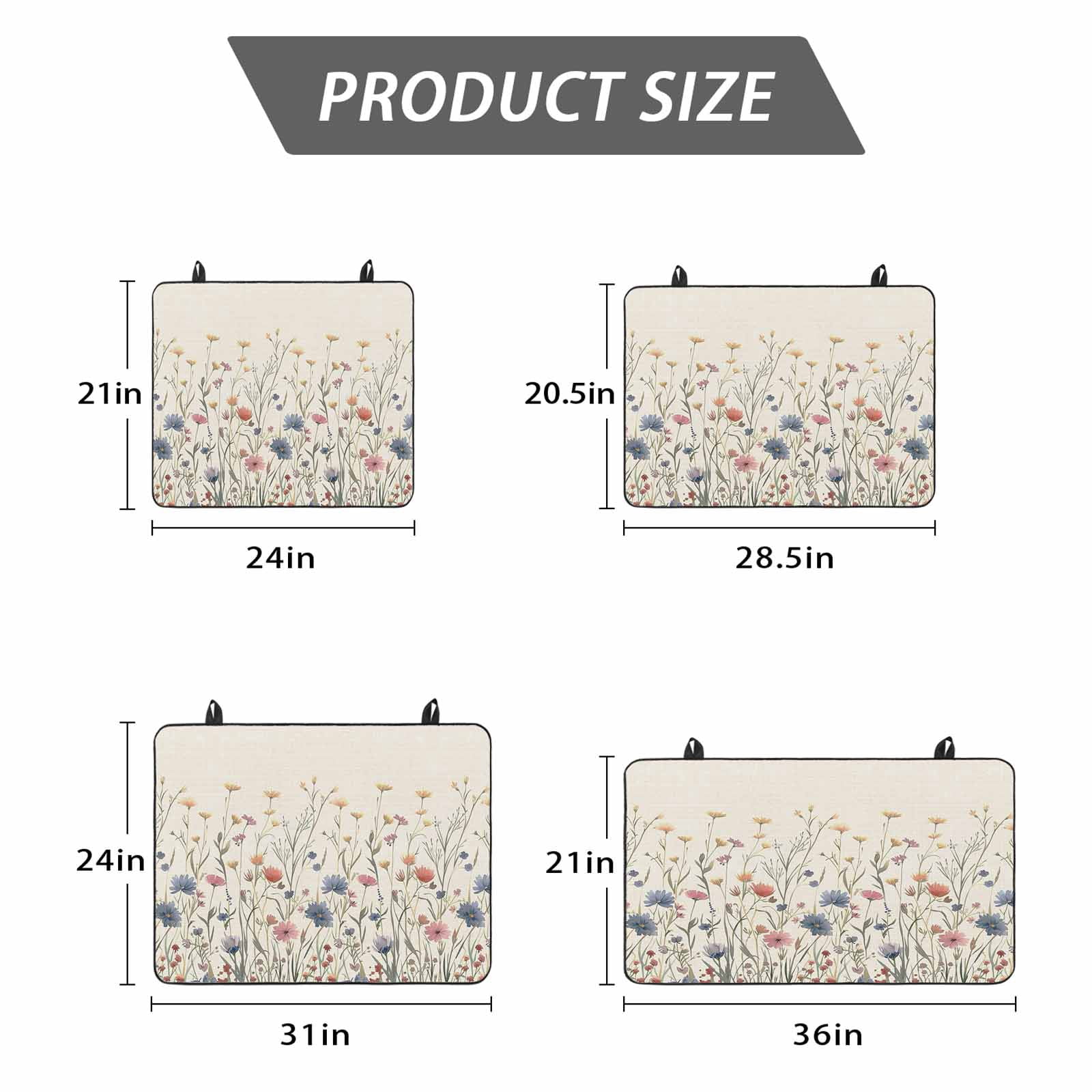 Spring Floral Stove Top Cover for Electric Stove, Heat-proof & Non Slip Glass Top Stove Cover Protector, Watercolor Rustic Summer Botanical Kitchen Flat Cooktop Rubber Mat 24x21 Inches