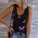 thumbnail image 2 of Tank Top Para Mujeres Workout Chaleco delgado sin mangas con cuello en V, blusas de punto, camisetas sin mangas de verano para mujer, chaleco estampado, camisetas sin mangas y camisolas (Purple, XXL), 2 of 6