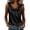 Black, variant on Women's Satin Sleeveless Tank Top, Elegant Pearl Detail Ruched Neck Camisole, Soft Stretch Office Work Layering Cami for Women XS-2XL