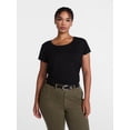 thumbnail image 2 of Scenario Women's Scoop Neck Tee with Cap Sleeves, Sizes XS-XXXL, 2 of 6