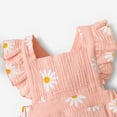 thumbnail image 6 of PatPat Newborn Baby Girl Clothes 100% Cotton Baby Romper Sleeveless Short Jumpsuit Summer Clothes Outfit Set, 3-6 Months, 6 of 9