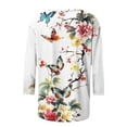 thumbnail image 4 of Womens Blouses Long Sleeve Women's Fashion Printed T-Shirt 3/4 Sleeves Blouse Round Neck Casual Tops, 4 of 4