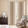 thumbnail image 3 of Khaki Ombre Kitchen Curtains 96 Inch Length, Modern Abstract Art Farmhouse Gradient Grommet Top Bedroom Living Room Curtains, Light Filtering Cafe Curtain Drapes 2 Panels Set 104''x96'', 3 of 9