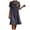 Black, variant on Women's Peter Pan Collar Tie-Neck Dress Short Sleeve Empire Waist Ruffled Hem Vintage Cottagecore Summer Dress Blue for Size XL