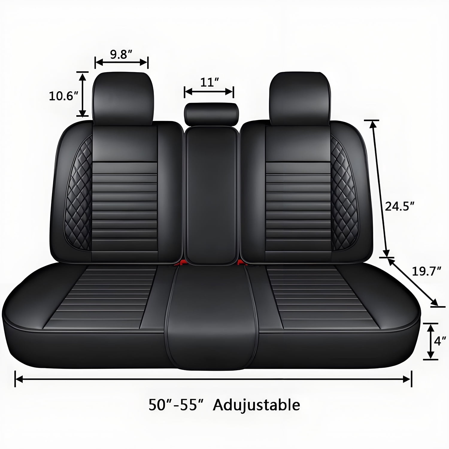 Full Set Car Seat Covers Fit for Nissan Sentra 2008-2024,5pcs PU Leather Car Seat Cushion Protector Waterproof&Airbag Compatible,Black