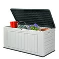 thumbnail image 4 of 150 Gallon Rectangle Durable Weatherproof Resin Deck Box Organization and Storage for Outdoor Patio and Lawn,Pool Storage Bin,Garden Storage Box,Gray,58.9" x 28.4" x 27.4", 4 of 7