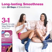 Veet Leg and Body Wax Strip Kit, 40 Wax Strips and 4 Wipes (Pack of 3)