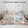 thumbnail image 3 of Btargot 5PCS Colorful Rainbow Twin Girls Comforter Set Kids Star Hearts Rainbow Bed-in-a-Bag Bedding Set, 3 of 12