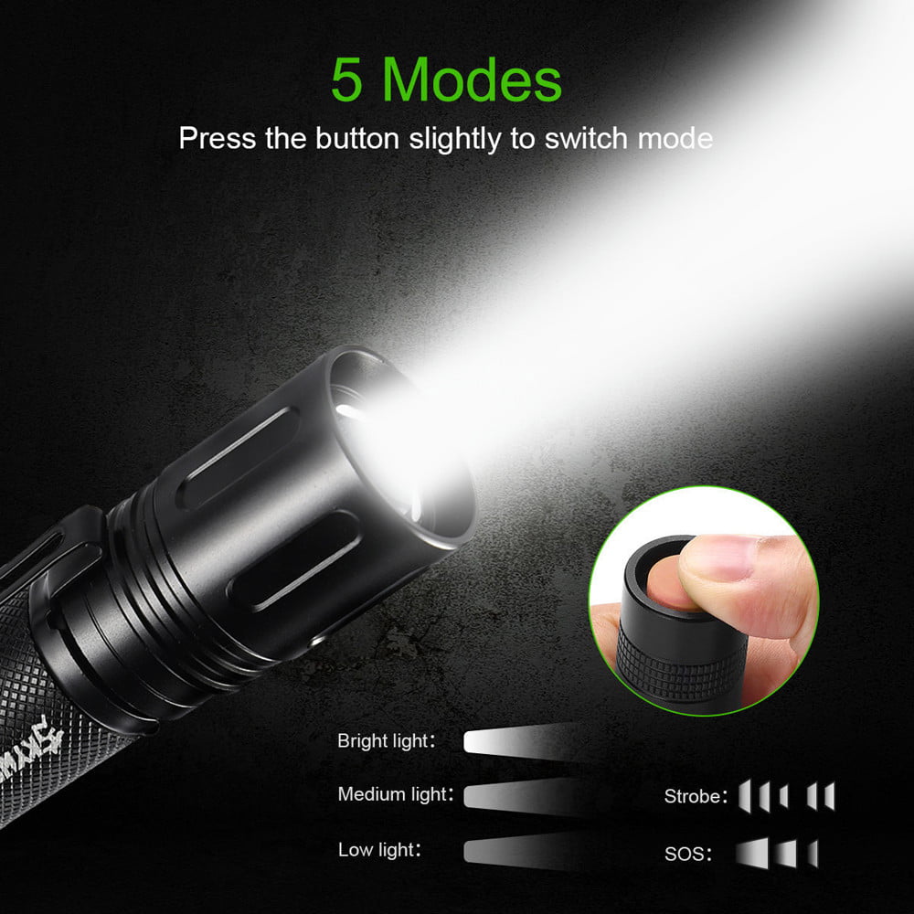Zoomable 6000 Lumen 5 Modes T6 LED 18650 Flashlight 20000LM Torch Lamp Light BG 