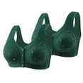 thumbnail image 1 of Kaemgyyd 2 PC Front Button Bra Front Closure Everyday Sports Bras Fashion Print Comfort Wireless Padded Sleep Bra, 1 of 2