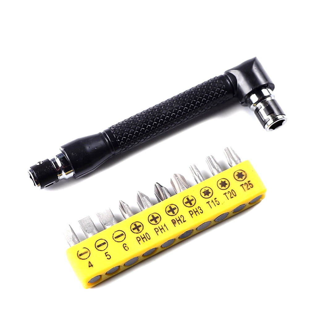 L-shape Wrench Set 10pcs Screw Driver Bits + Double Head Screwdriver Rotating Hand Tools Kit