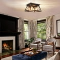 thumbnail image 6 of Farmhouse Ceiling Light Semi Flush Mount 4-Light Square Rustic Island Light Fixtures for Entryway Hallway Dining Room Living Room Bedroom, 6 of 6