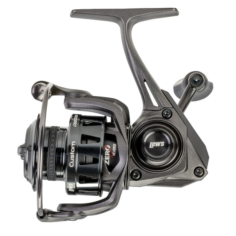 Lew's Custom 200 Spinning Fishing Reel, Size 200 Reel, 9+1 Bearings, 6.2:1  Gear Ratio, Aluminum Frame and Sideplate, Screw-In Aluminum Handle, Speed  Gears, Speed Lube, Hybrid Carbon Drag, Black - Walmart.com