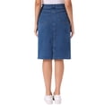 thumbnail image 3 of INSPIRE CHIC Denim Skirt for Women Casual High Waist Back Slit Stretch Knee Length Jean Skirts with Pockets XL Mid Blue, 3 of 6