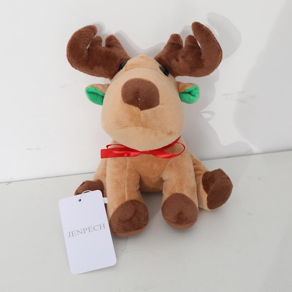 JENPECH 25cm Christmas Reindeer Plush Toy Pillow Super Soft Stuffed Animal Doll Birthday Gift