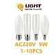 thumbnail image 2 of Bombilla Led de columna para decoración del hogar, lámpara superbrillante de 1 a 10 piezas, barra T37 C37 9W AC220V E27 E14 3000K 4000K 6000K para dormitorio y oficina, 2 of 4