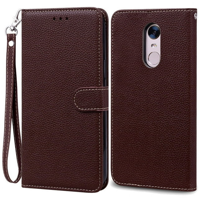 For Xiaomi Redmi 5 Plus Case Redmi 5 Shockproof Wallet Flip Case for Xiomi Redmi 5 plus 5plus Phone Cases Leather Fundas Shell Coffee -Strap For Redmi 5 Plus
