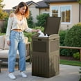 thumbnail image 7 of 30 Gallon Trash Can, Resin Outdoor Garbage Can with Lid, Waterproof Hideaway  Waste Bins for Outside Use (2 Pack, Brown), 7 of 7