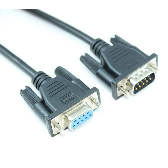10ft Serial Cable, DB9/DB9 RS232 Male to Female EXTENSION Cable