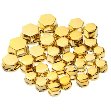 LRXIYODE 30Pcs Golden Aluminum Alloy Round Motorcycle Bolt Cover Caps for Engine Toppers 1.70X1.50X1.00in