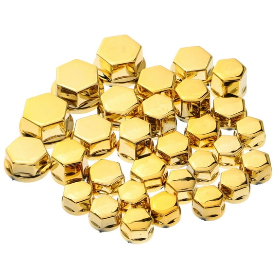 LRXIYODE 30Pcs Golden Aluminum Alloy Round Motorcycle Bolt Cover Caps for Engine Toppers 1.70X1.50X1.00in