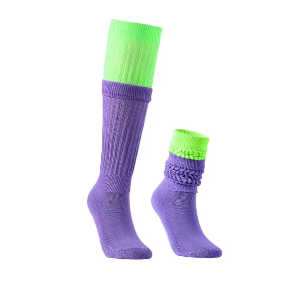 TELOLY Slouch Socks for Women Vintage Soft Thick Knee High Colorful Adjustable Boot Socks Scrunchie Socks for Women