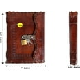 thumbnail image 5 of Leather Journal Diary Antique Blank Book 10" Vintage Style Brown Notebook Daily Planner With Lock and Key For n & Women Vintage Leather Bound Journals Leather Notepad Diary Unlined Leather Craft Paper, 5 of 6