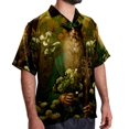 thumbnail image 2 of Saint Patrick's Day Men's Short Sleeve Printed Poplin Beach Shirts with Spread Collar - Casual Button Down Summer Tops for Unisex, 2 of 6