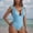 Light Blue, variant on UTSJKR Women's One Piece Swimsuit Color Block Tummy Control Slimming Bathing Suit Dot Print Cutout Tie Knot Swimwear Pink M