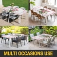 thumbnail image 5 of Pink Tulip Table Cloths for 8 Foot Rectangle Tables, Spring Floral Romantic Flowers Modern Art Wooden Patio Waterproof Elastic Fitted Tablecloths, Washable Rectangular Table Cover for Camping, 5 of 8
