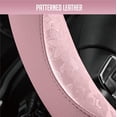 thumbnail image 3 of Steering Wheel Cover, Pink Patterned Leather Patchwork Design, Universal Fit 14.5"–15.5", Anti-Slip, Odor-Free, Soft PU Grain Leather, Durable Grip Car Accessory for Girls & Women, 3 of 8